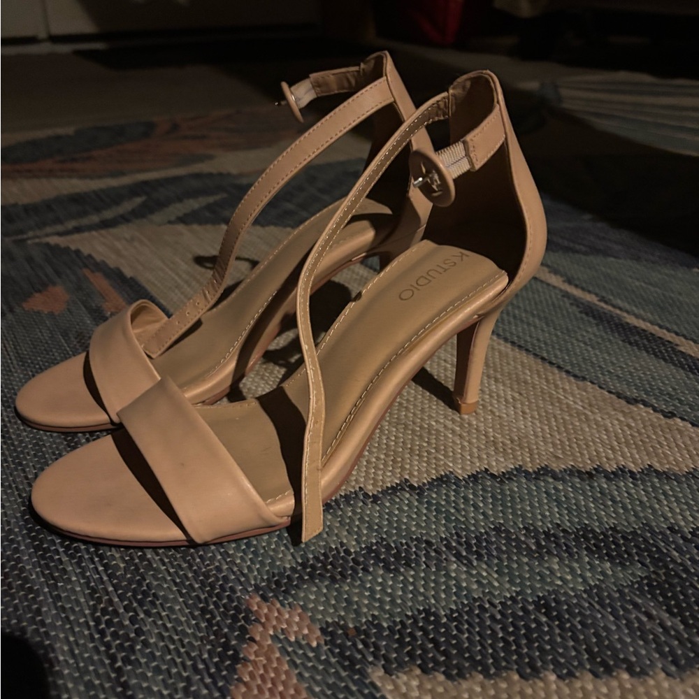 Nude Ankle Strap Heels